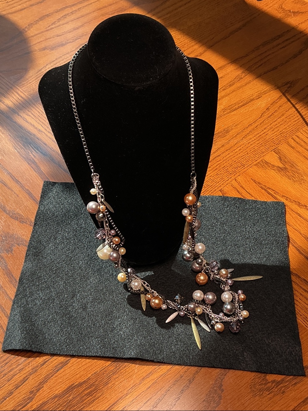 Elegant Multicolor Pearl & Crystal Statement Necklace